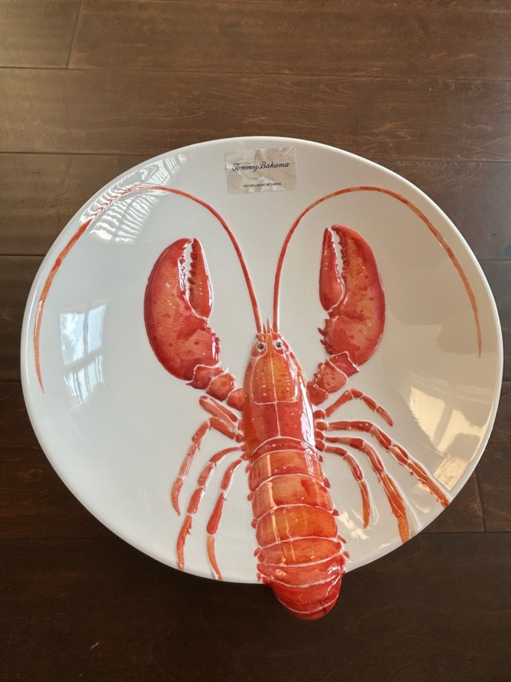 New Tommy Bahama Large Salad Serving Bowl  Melamine Lobster Nautical